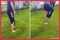 Man pops giant lawn bubble in his backyard and the footage immediately goes viral